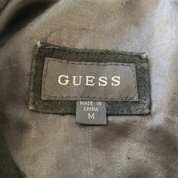 guess jeans suede jacket adult medium black Women button up - Picture 6 of 8